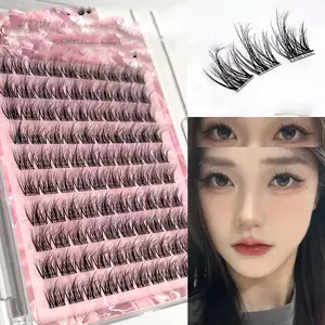 100 Eyelash Clusters 8-12mm Upper Lashes Natural D Curl Wide Band DIY False Eyelash Extensions Ultra-Thin Invisible Strap Single Set