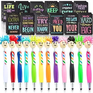 48 count Inspirational Gifts Bulk,Ballpoint Pens Motivational Notepads Gifts Set,24Pcs Mini Journal Lined with stylus pens,24Pcs Pocket Notebooks Bulk Gifts Set for Valentines Day Gifts Teachers School Office Party Favor Supplies