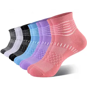 Summer Vibes IRAMY Ankle Protection Compression Socks for Men and Women – 6 Pairs of Cushioned Athletic Running Socks for Plantar Fasciitis Relief
