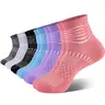 IRAMY Women's Elastane Compression Socks - 6 Pairs Sweat Wicking, Anti-Sore Ankle Socks for Plantar Fasciitis Relief, Cushioned Athletic Use, Sweat Wicking Socks