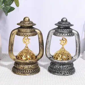 Vintage Islamic Star Moon Lamp Lantern Resin Incense Burner, Ramadan Home Decor Ornament, Gift Idea, Durable & Stylish Design
