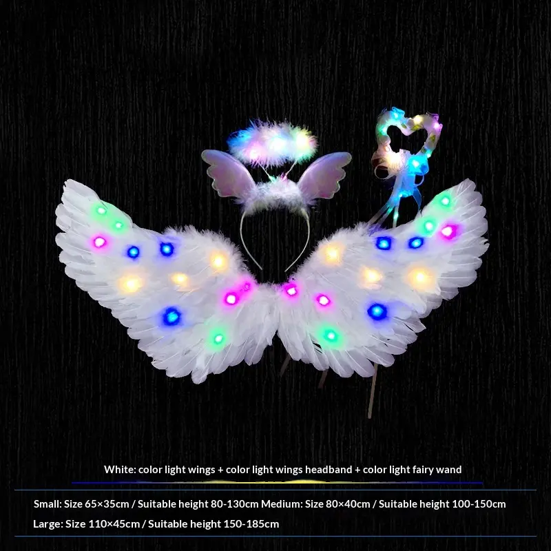 White + Winged Headband + Stick/Lantern