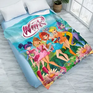 Winx Club Theme Blanket, 100% Polyester Flannel, Super Soft Comfortable Lightweight Durable, Sofa Bed Throw Home Decor Gift