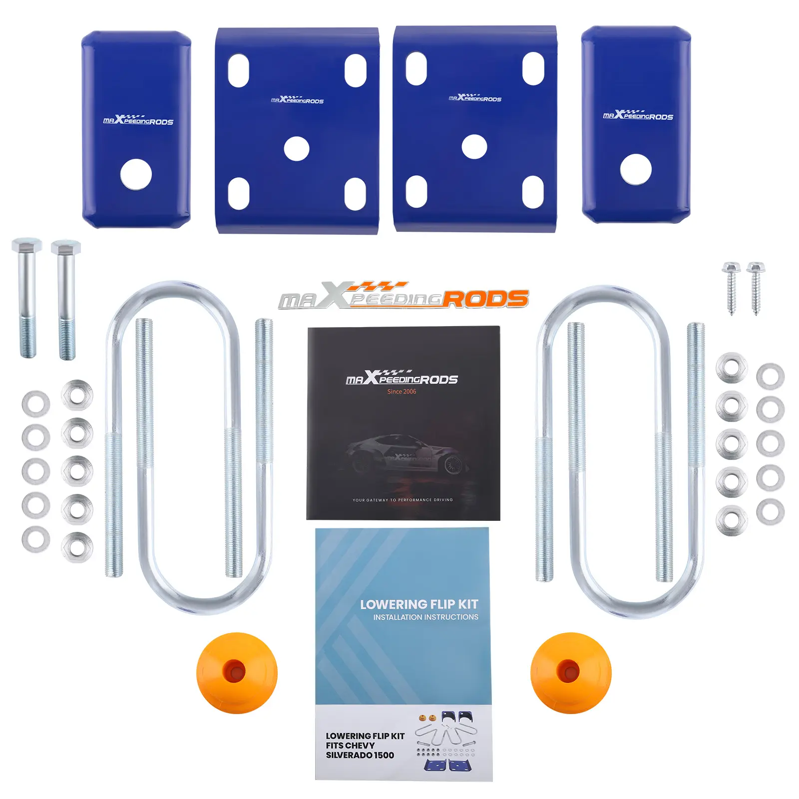 6" Drop Axle Flip Lowering Kit compatible for Chevy Silverado GMC C1500 1988-98 W/ U-Bolts