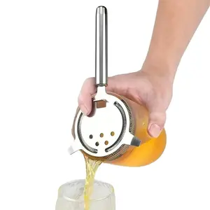 Professional Stainless Steel Cocktail Strainer, Compact Size, Durable Dishwasher Safe Filtering Ice Filter, Ideal for Bartenders & Home Bars