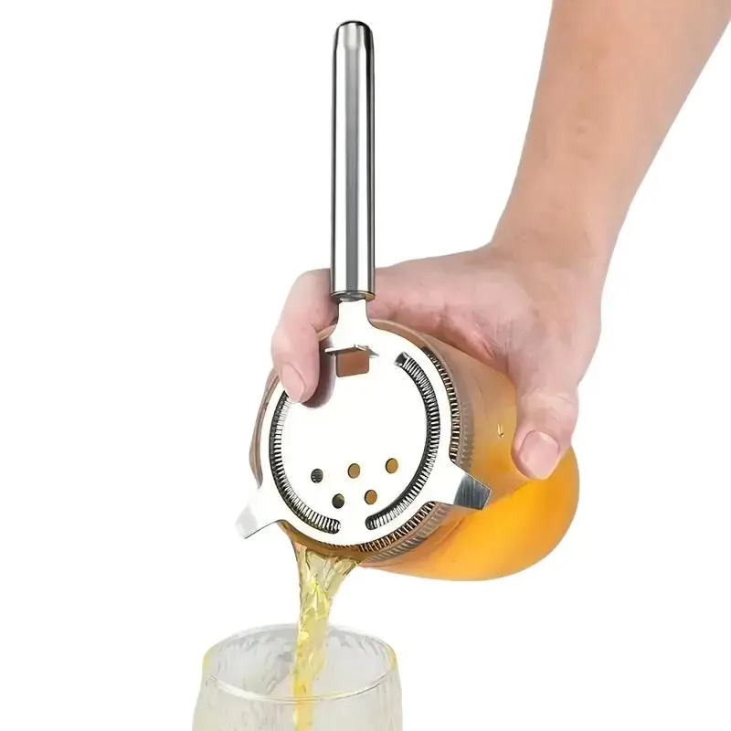 Professional Stainless Steel Cocktail Strainer, Compact Size, Durable Dishwasher Safe Filtering Ice Filter, Ideal for Bartenders & Home Bars