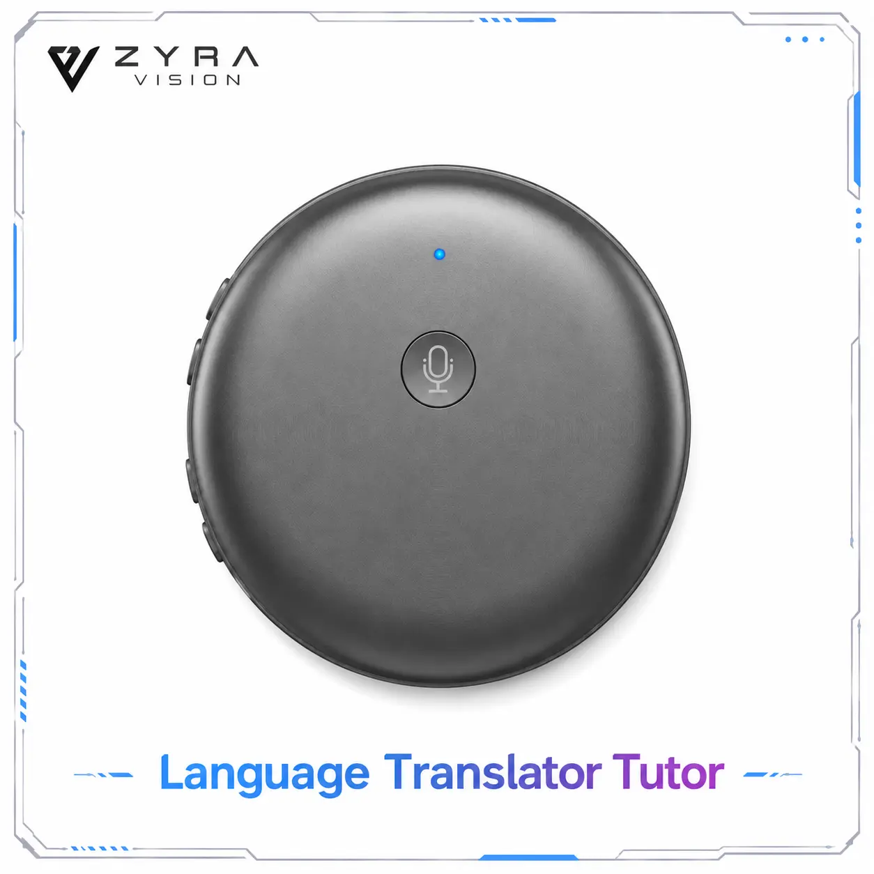 Bluetooth Language Translator Tutor Zyra Vision- Spanish & English Practice Companion, 165-Language Support, Accent Assistance for Restaurant Scenarios, Accents, 165 Languages