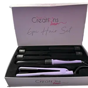 Beauty Creations Hair 6 Piece Set with Straightener and Curler