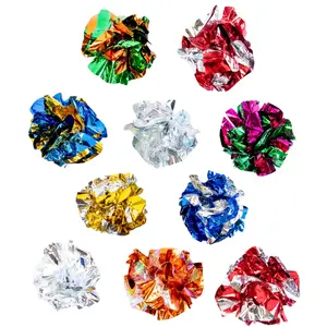 20-Pack Foil Crinkle Cat Ball Toys in Assorted Colors
