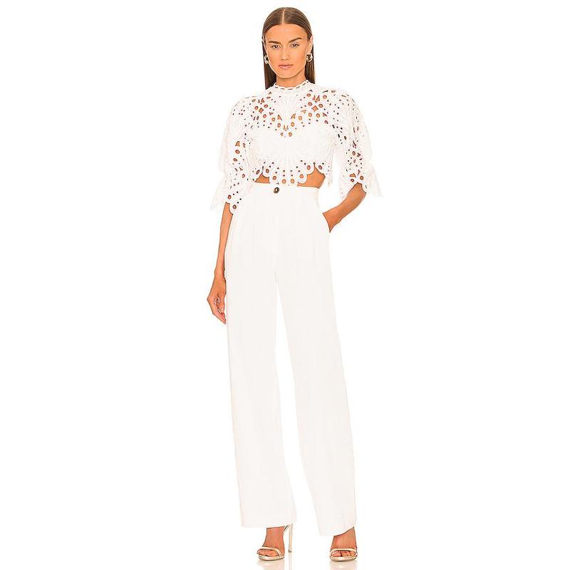 Michael Costello x REVOLVE Jovani Crop Top in White