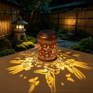 Outdoor Solar Hummingbird Lantern, 1/2/4 Packs, Metal Cut-Out Design, Waterproof, Garden, Patio, Backyard, Porch Decoration, A Warm Gift for Mom & Grandma