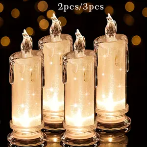 PrimPick  LED flameless candle, LED gap-shaped pillar candle, with battery, suitable for family gatherings, Valentine's dinner, weddings, birthdays and bedroom decoration, Light Decor