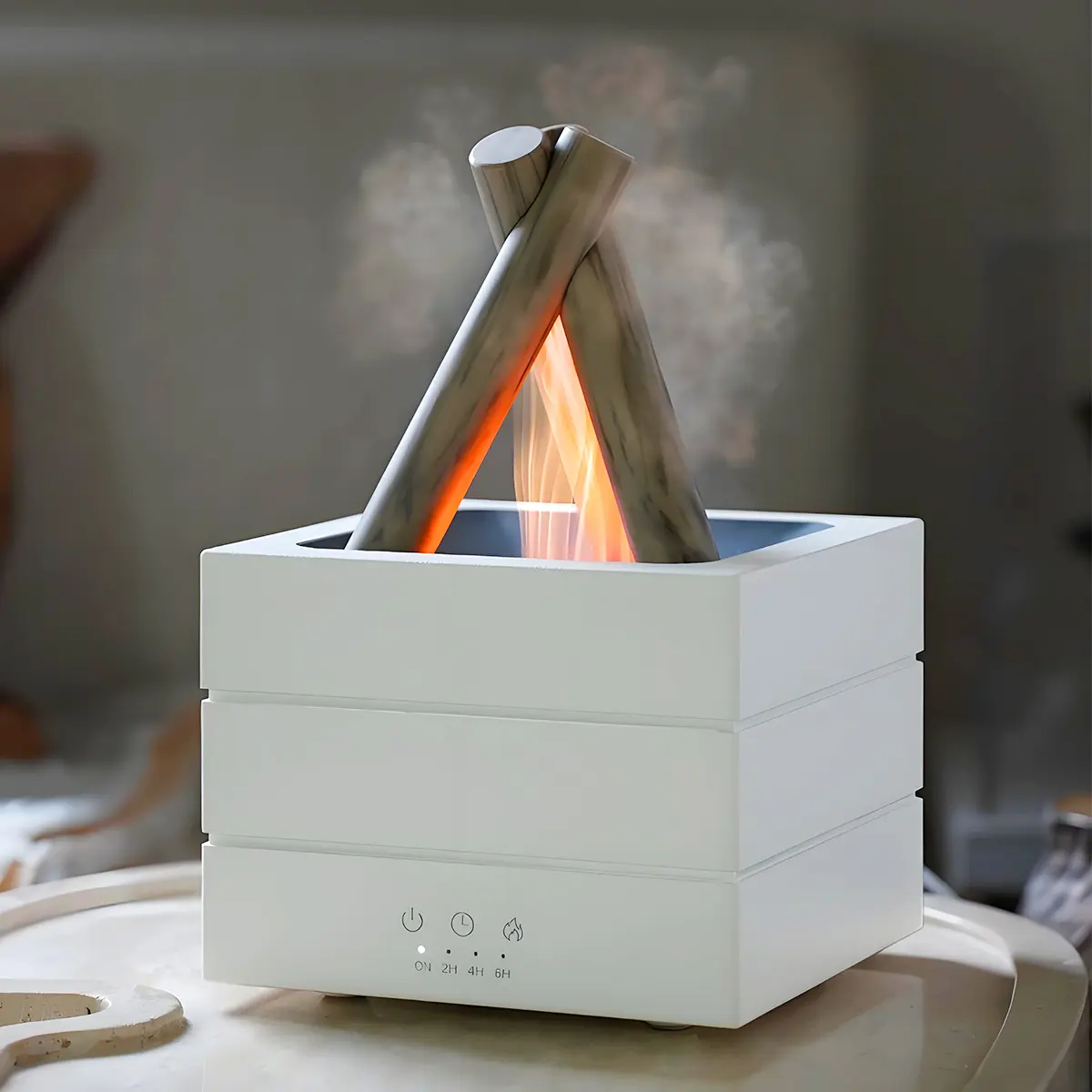 Realistic Flame Night Light Humidifier with Remote Control, Large Mist Essential Oil Diffuser, 280ML Capacity, Timer Function, Aroma Diffuser Humidifier