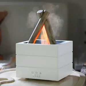 Realistic Flame Night Light Humidifier with Remote Control, Large Mist Essential Oil Diffuser, 280ML Capacity, Timer Function, Aroma Diffuser Humidifier