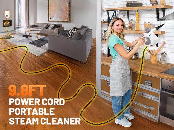 Phueut 1250W Pressurized Steam Cleaner with 11-Piece Accessories 360-Degree Angle for Floor Grout Tile Grease Multipurpose Home Cleaning Tool 15.2OZ Water Tank Capacity Phueut 1250W Pressurized Steam Cleaner with 11-Piece Accessories 360-Degree Angle for Floor Grout Tile Grease Multipurpose Home Cleaning Tool 15.2OZ Water Tank Capacity
