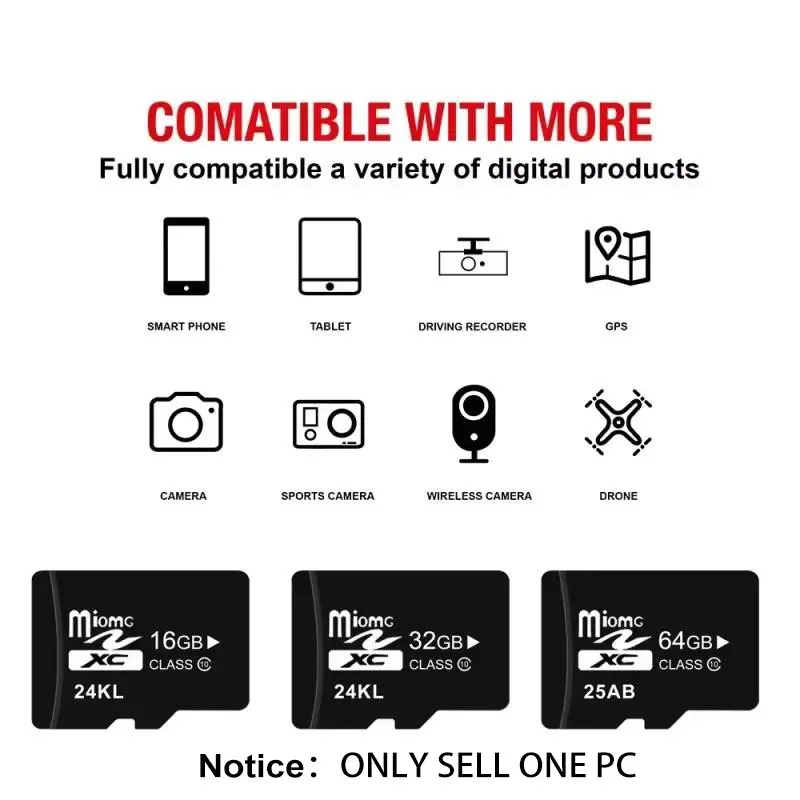 High-Speed C10 SD Cards 128GB/64GB/32GB, U3/a2 Rated Flash Memory Card, Compatible with Phones & Drones, MicroSDXC Card, SD Micro TF, Ideal for Data Storage