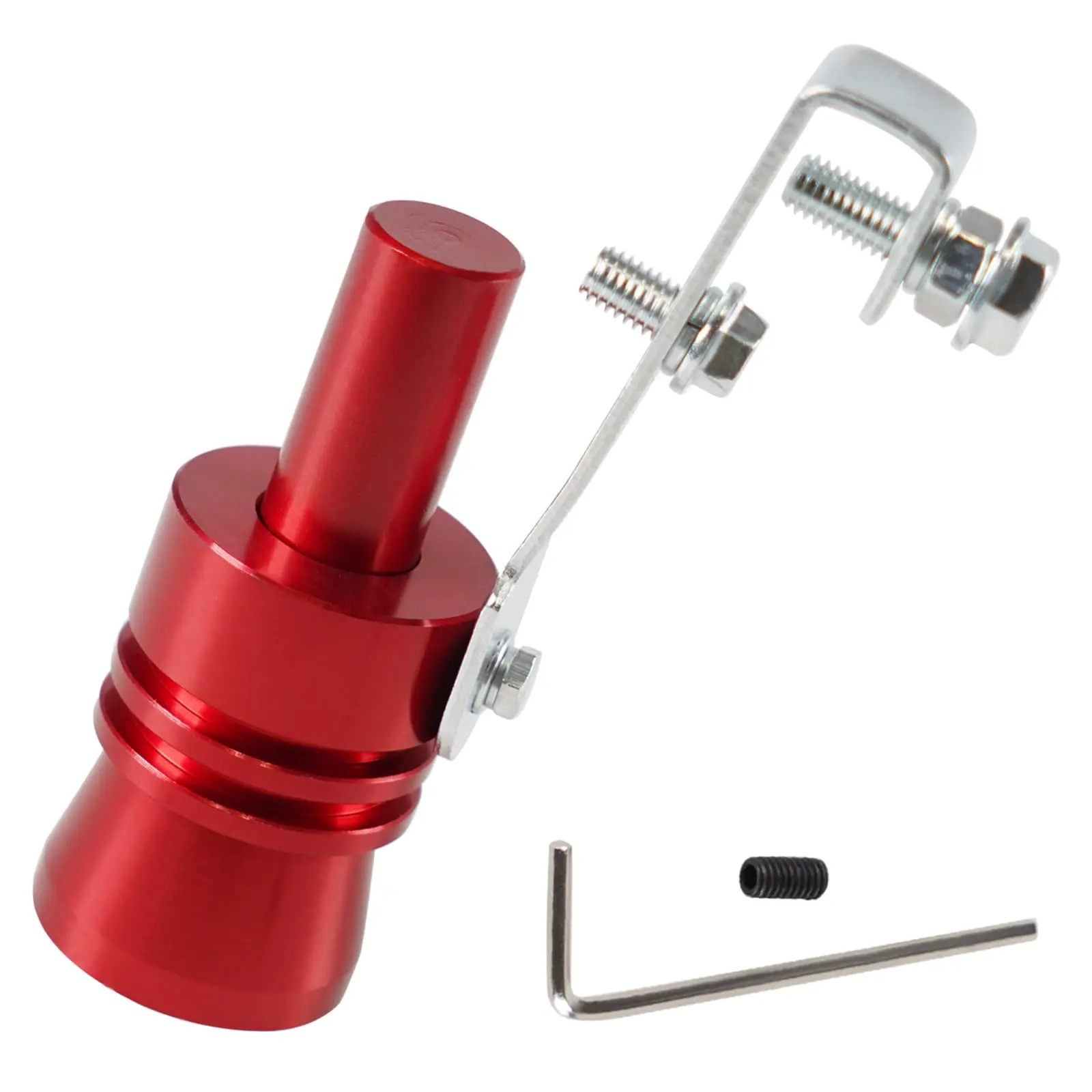 XL Red Aluminum Turbo Sound Pipe Whistle - 1 x Turbo Sound Simulator, Loud Tailpipe Enhancer, Easy Mount Truck Accessory with Attractive Design Compatible with Cars, Motorcycles