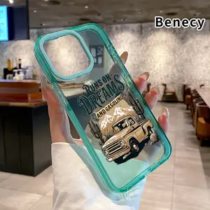 Phone case for iPhone 16 Pro Max 15 Plus 14 13 12 11 Desert Dream Ride Anti-Yellowing Shockproof durable ultra-thin Crystal Cover