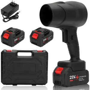 Cordless Handheld Leaf Blower with 2 x 4.0 Ah , 32000RPM Turbo Jet Blower, Small Leaf Blower for Deck, Garden, Patio, Portable Handheld Mini Turbine Drying Snow Blower Black
