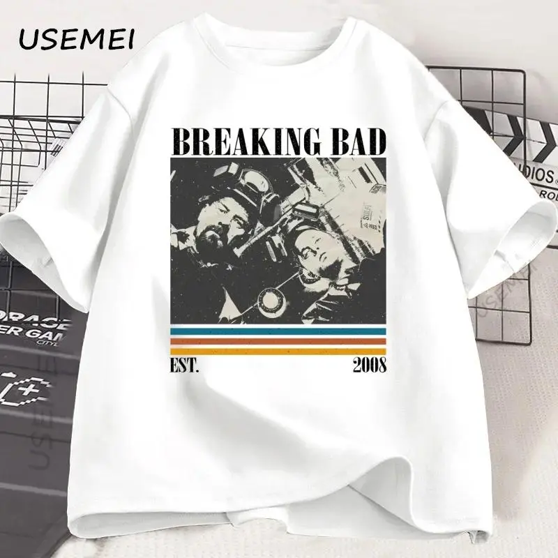 Breaking Bad T Shirt Casual Short Sleeve Vintage T-Shirt Fashion Tshirt Cotton Loose Oversized Short Sleeve T-shirts Clothes