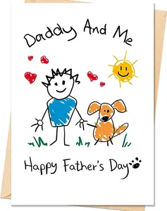 Fathers Day Card,Funny Fathers Day Card Gifts for Husband Dad,Dog Dad Gifts for Men Husband,Happy Father'S Day Cards Decorations Gifts from Dog with Envelope Smithtuy