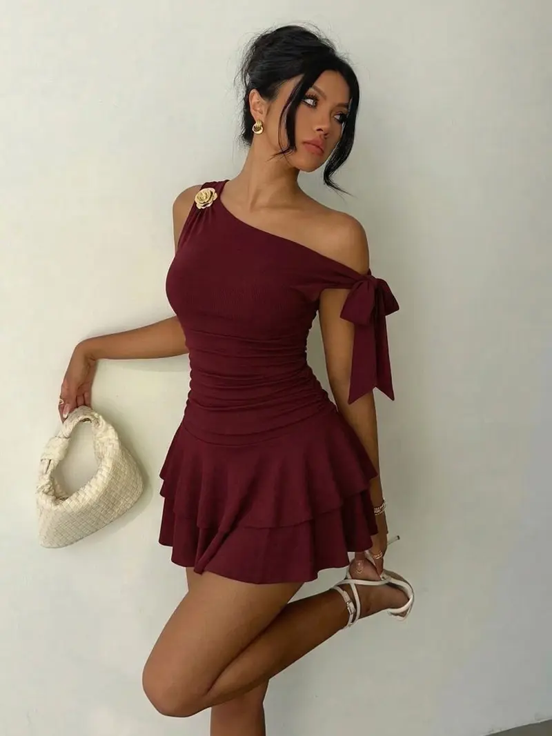 maroon mini dress - TikTok Shop