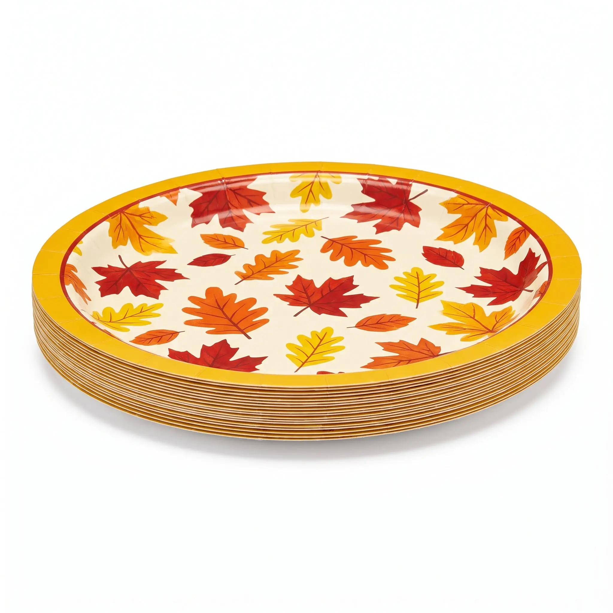 Leafy Autumn Oval Paper Plates - 12" Harvest Collection