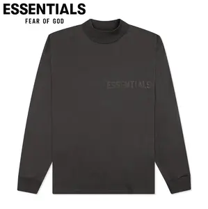 Fear of God Essentials Long Sleeve Tee Off Black Men Size XXS-2XL hoodie Casual Cotton Top Menswear Top Stylish Streetwear Crewneck Tshirt Casual