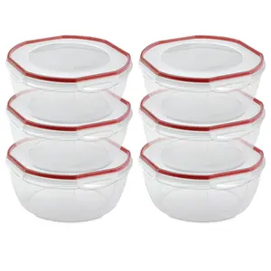 Sterilite Ultra Seal 8.10 Quart Plastic Food Storage Bowl Container, 6 Pack