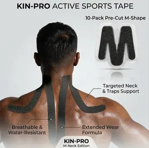 Kinesiology Tape for Shoulder&Neck, 10 Count Shoulder&Neck Tape Precut, KTQUICK Original Cotton Waterproof & Breathable, Enhance Elastic Kinesiology Athletic Tape for Shoulder&Neck Support