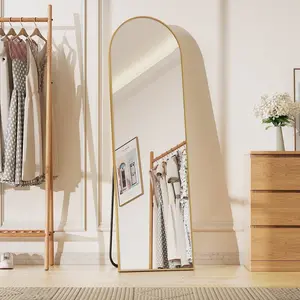 Arched Full Length Mirror Full Size Inch Gold Frame, Standing Floor Mirror, Full Body Dressing Mirror for Bedroom, Entryway, Living Room Home Decor