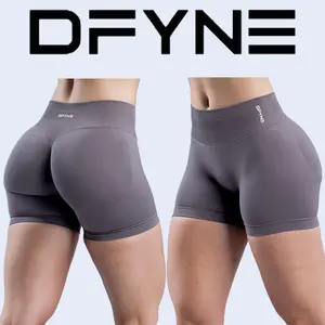 DFYNE Impact Shorts Women Hidden Scrunch Workout Seamless Gym Shorts