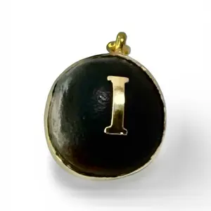 Ojo de Buey Amulet with Initials I-G-D Natural Seed Pendant for Good Fortune and Protection Lightweight Versatile Daily Wear