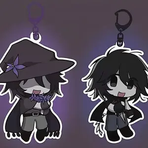 FORSAKEN Keychains - Two Time & Azure Character Forsaken Acrylic Keychain, Dandys World Collectible Gift, Cute Game Acrylic Charm, Backpack Key Holder, Keychain for Keys Bag Accessory