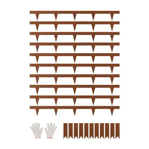 VEVOR Steel Landscape Edging, 10 Packs 40 x 4.5 in Weather-Resistant & Pre-Rust Metal Landscape Edging, Bendable Garden Edging Border, Heavy Duty Lawn Edging, Flower Bed Yard Pathway Divider