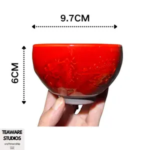 Red Dragon Glaze Handcrafted Teacup-LB