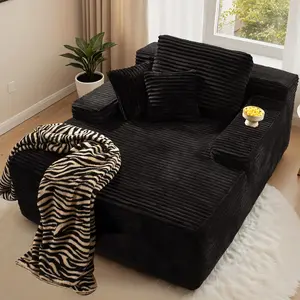 Extra-Large boneless couches Sectional Oversized Plush Faux Fur Chaise Lazy Lounge Chair Indoor,67 inch Sleeper sofas Couch Bed with Pillows&Wide Armrests,Fluffy Comfy Cloud Couch,Compression Foam Couch for living room,Bedroom,No Assembly