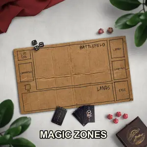 Homeless Man's TCG Desk Mats , Funny Play Mat With Optional Zones, 14" x 24" Neoprene Game Mat, Cardboard Design, Multiple TCG Zones Available