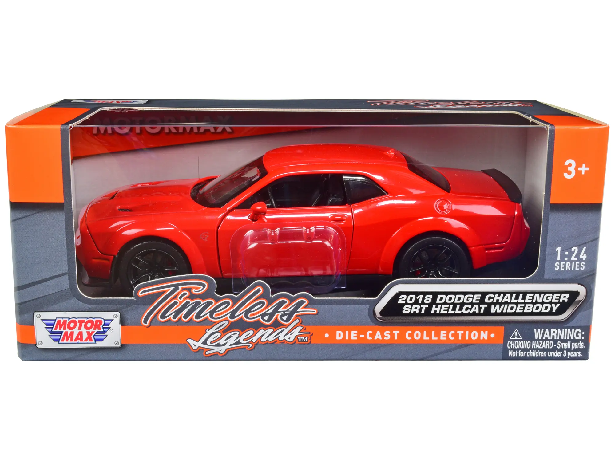 2018 Dodge Challenger SRT Hellcat Widebody Red 1/24 Diecast Model Car by Motormax