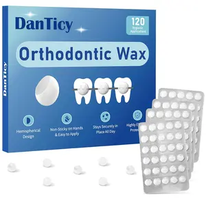 Orthodontic Wax for Braces, 120 Pcs Pre-Cut Bowl Shape Dental Wax, No Kneading Needed, Individually Wrapped Pods for Instant Relief from Wires and Brackets, Clear & Unscented