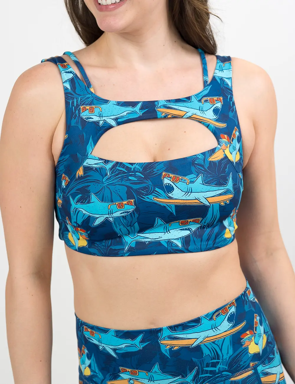 CVG Vista Bra Shark Bait Women's Sports Bra Yoga Workout Wear Workout Bralette Training Bra Yoga Bras Fitness Bra