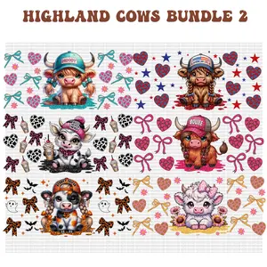 UV DTF Transfer Bundle-  Highland Cow bundle 2