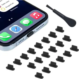 20X Anti Dust Plugs for iPhone 14, 14 Pro Max, 13, 13 Pro Max, 12, 12 Pro Max, 11, 11 Pro, X, XS, XR, 8, 7, iPhone Lightning Charging Port Dust Cover with Cleaning Brush, iPhone Silicone Dust Plugs