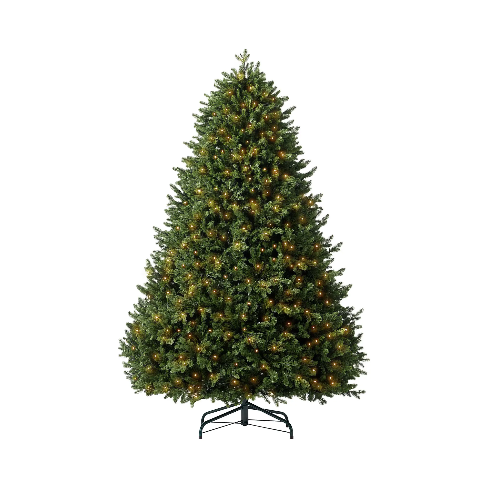 CastGlow Artificial Christmas Tree with Magic Wand in Sizes 6.5ft to 7.5 ft, Slim to Full Shape, PE Tips Pre Lit RGBs 18 Shows, Natural Green