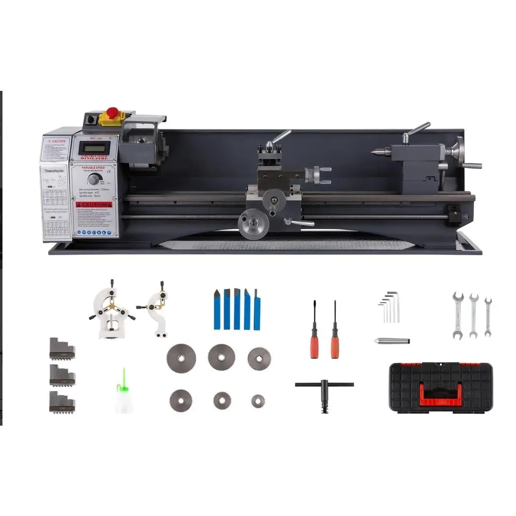 Garvee Mini Metal Lathe 9x30 Inch – 1100w Powerful Motor, 0-3000 RPM Variable Speed, Precision Benchtop Lathe with 3-Jaw Chuck, Metal Gears & Accessory Tool Kit
