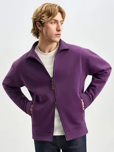 MegaT shop Men's Fleece Full Zip Sweatshirt Soft Cotton Blend Casual Jacket Tops Ultra-Soft 350 GSM Coats Unisex - Menswear, Fit