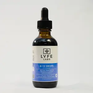 LYFE LABS Vitamin B-12 Drops – B-12 Complex Liquid Supplement – Non-GMO, Gluten-Free – Supports Brain Health, Cognitive Function, Nervous System Strength, Food-to-Energy Conversion & Energy Boost – 2 fl oz (60 Day Supply)