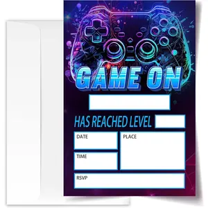 Gamer Birthday Invitations Video Game Birthday Party Gaming Party Decorations Birthday Party Invitations For Boys Girls Kids Birthday Invitations 20 Cards with 20 Envelopes