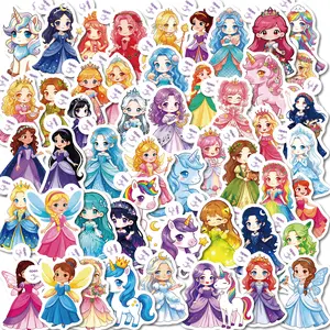 50 Fairytale Princess Stickers, Sticker Decals, Suitable for Scrapbooks, Diaries, Laptops, Water Bottles, Cars, and Other Faith-based Designs—gifts with Positive Messages.