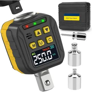 1/2" Drive Digital Torque Adapter, 12.5-250Ft-lb/17-340 Nm, Color LCD Display, Digital Torque Wrench Adapter with ±2% Accuracy, Torque Wrench Calibration Tool for Torque Meter for Auto,Moto